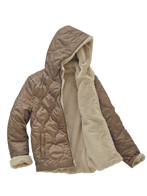 Z 60 333 BLUE FLAME - Damen Fellimitat Wendejacke 202 natur