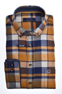E20008-31201 HATICO - Hemd Regular Fit 555 karo dunkelgelb