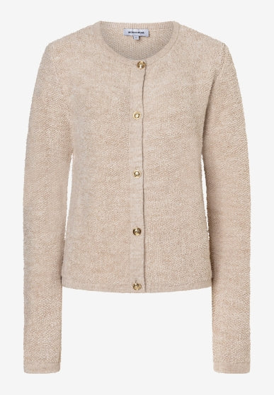 51081251 MORE&MORE - Cardigan with Buttons 0257 dust melange