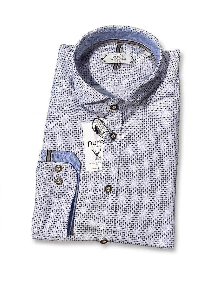 E42612-21195 PURE - Hemd slim fit 273 druck beige