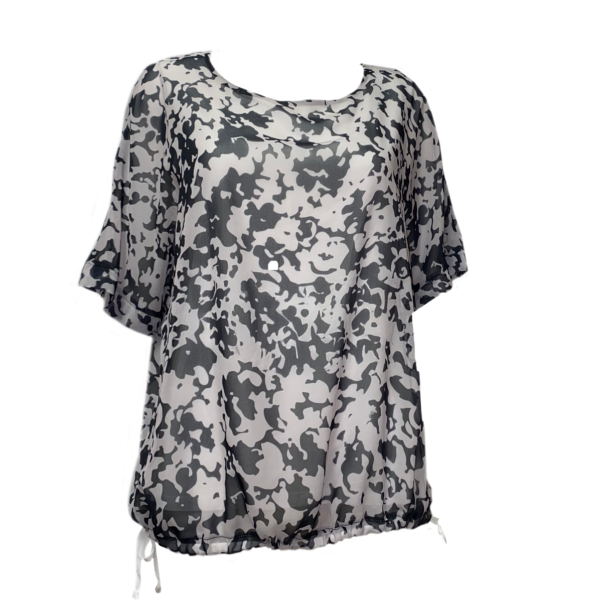 260613 CAPUCCINO Damen Blusenshirt 103 schwarz-weiß