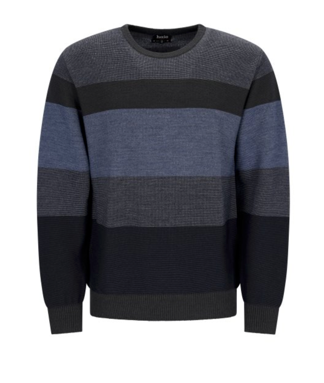 28087 HAJO - Pullover mit Blockstreifen 104 graumelange