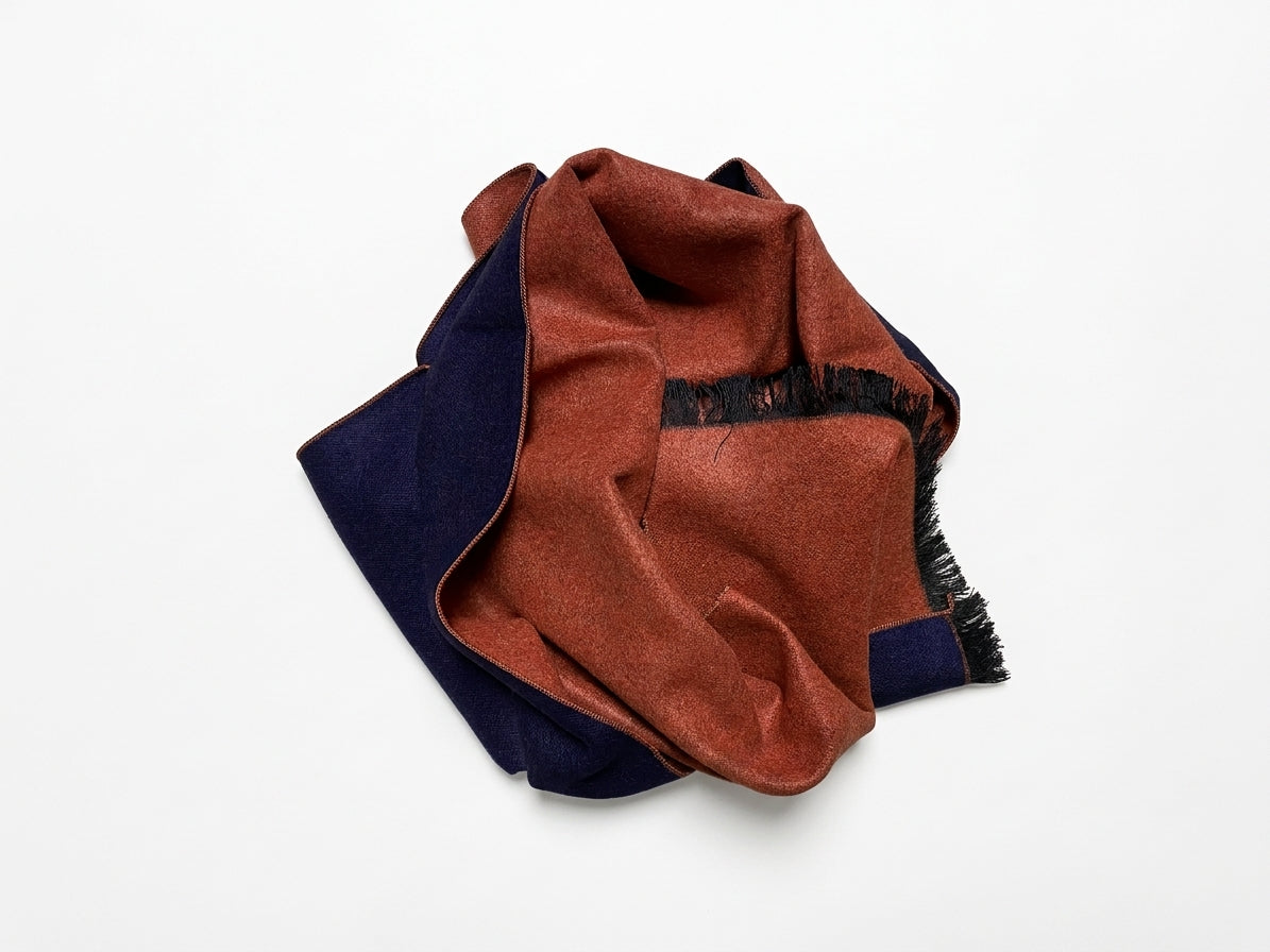 02109-0098 MONTI - Herren Schal 30 x 180cm 2000 doubleface orange navy