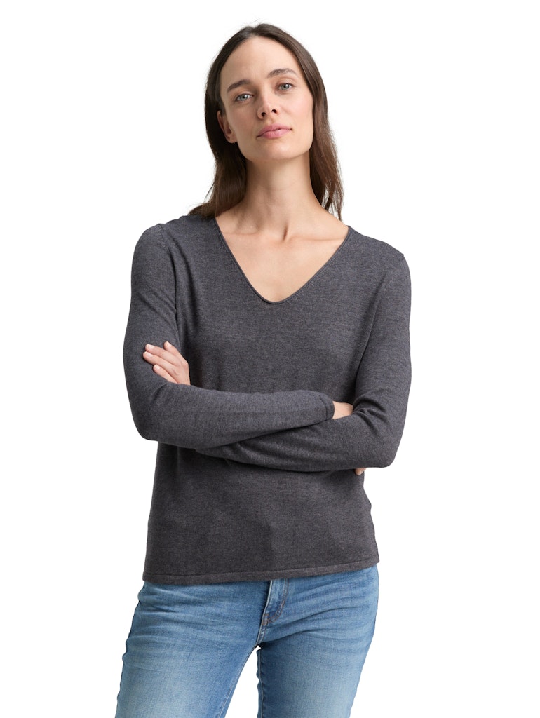 1012976 TOMT TAILOR wmn - Basic-Pullover 30281 anthrazit
