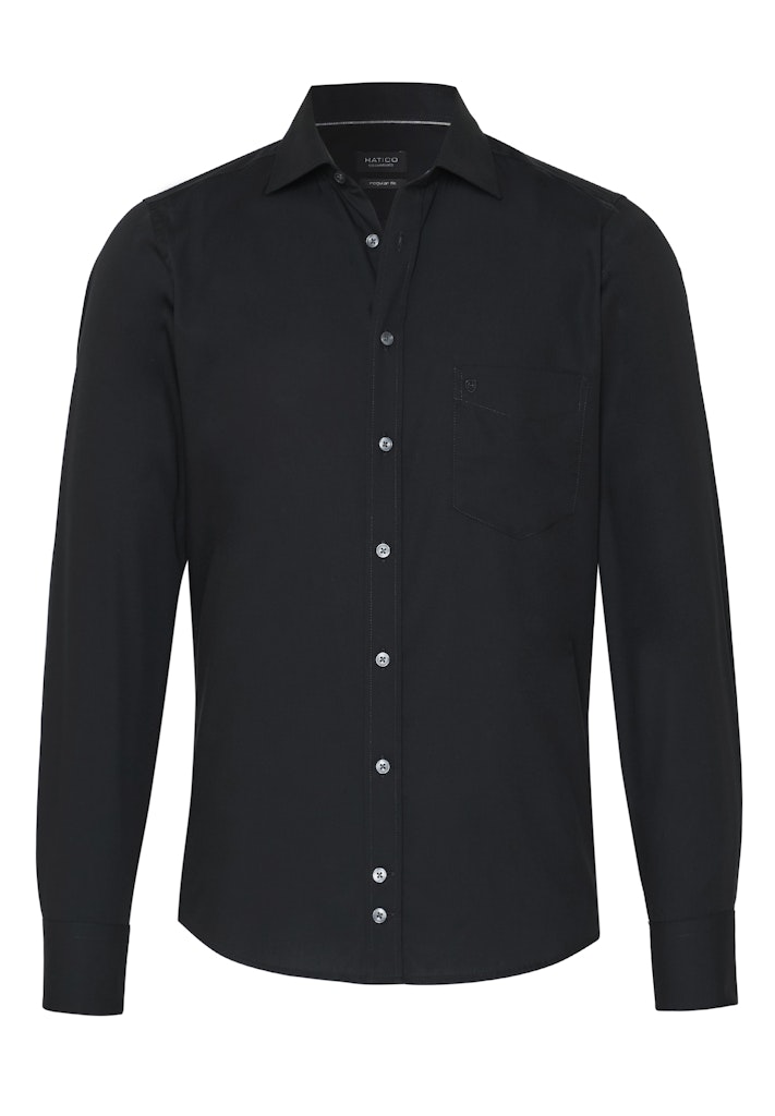 3209-250 HATICO - Essential Hemd regular fit 07 schwarz
