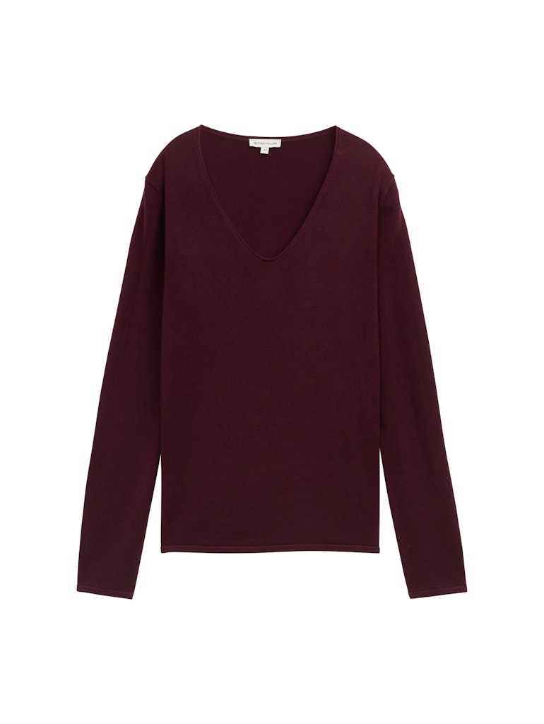 1012976 TOM TAILOR wmn - Basic Pullover mit V-Ausschnitt