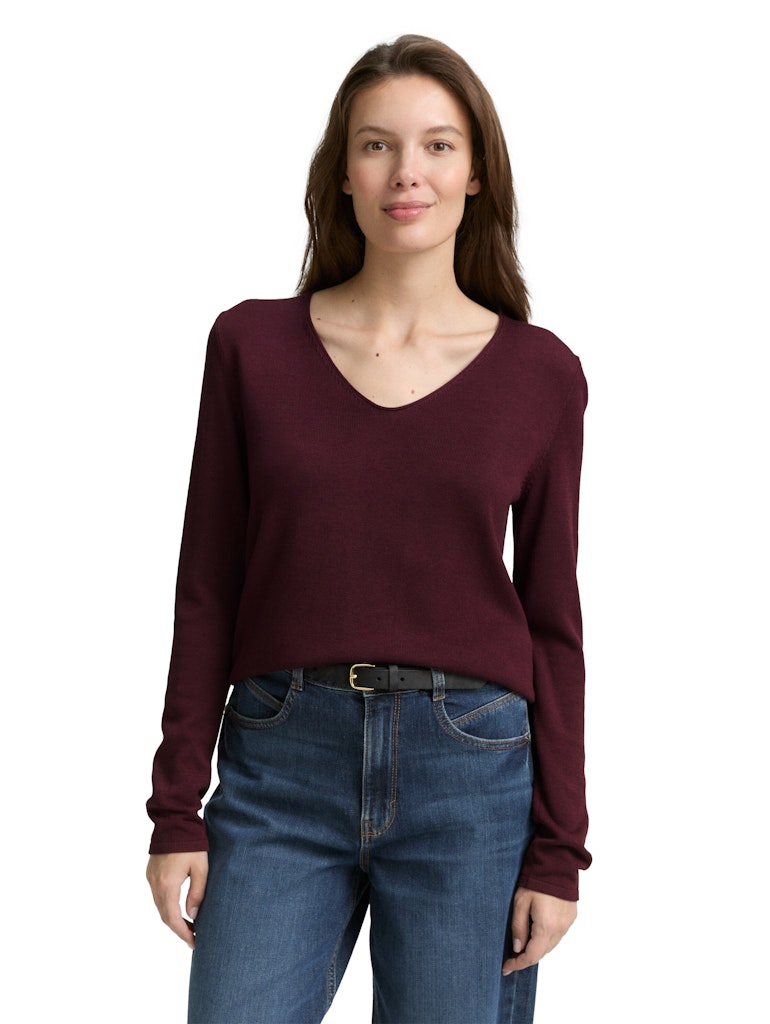 1012976 TOM TAILOR wmn - Basic Pullover mit V-Ausschnitt