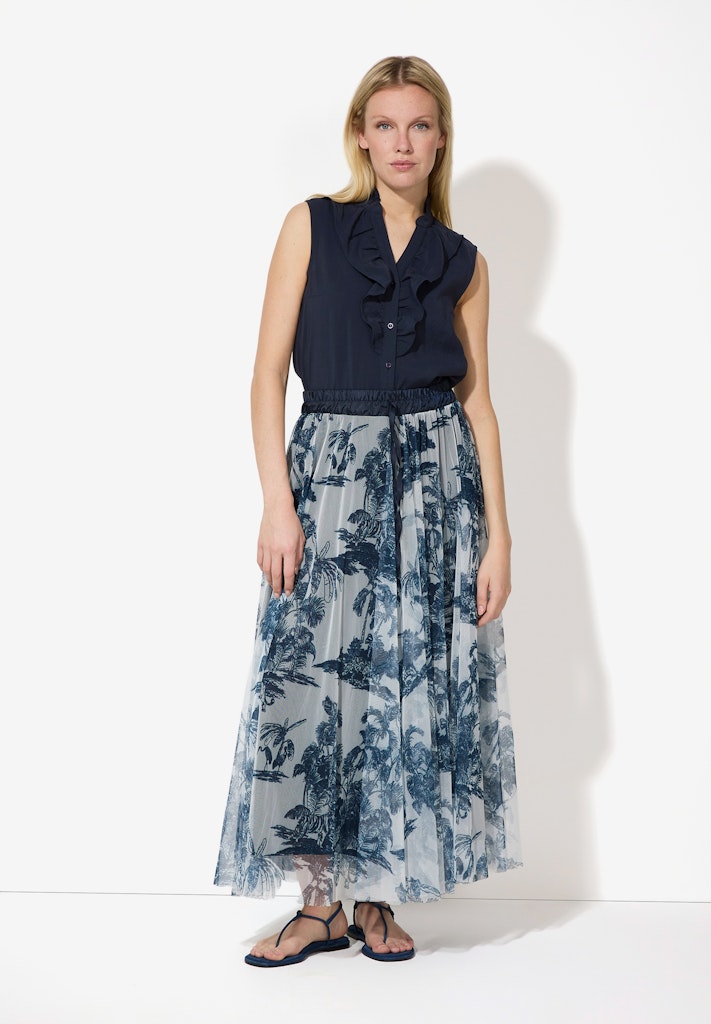 51062056 MORE&MORE Modal Blend Volant Top 0370 ink blue