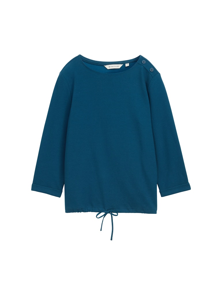 1045536 TOM TAILOR wmn - Longsleeve mit Kordelzug 13183 petrol
