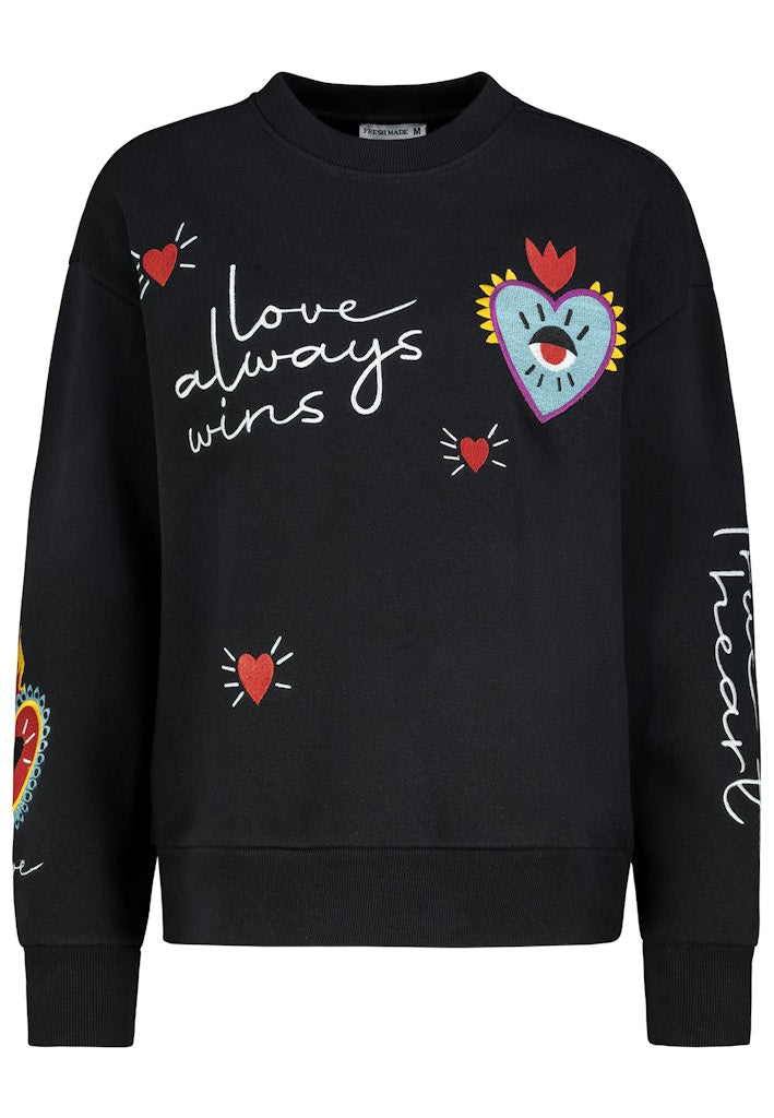 D10608BC02785A - AUTHENTIC STYLE wmn - Sweat mit Stick 23400 anthracite grey
