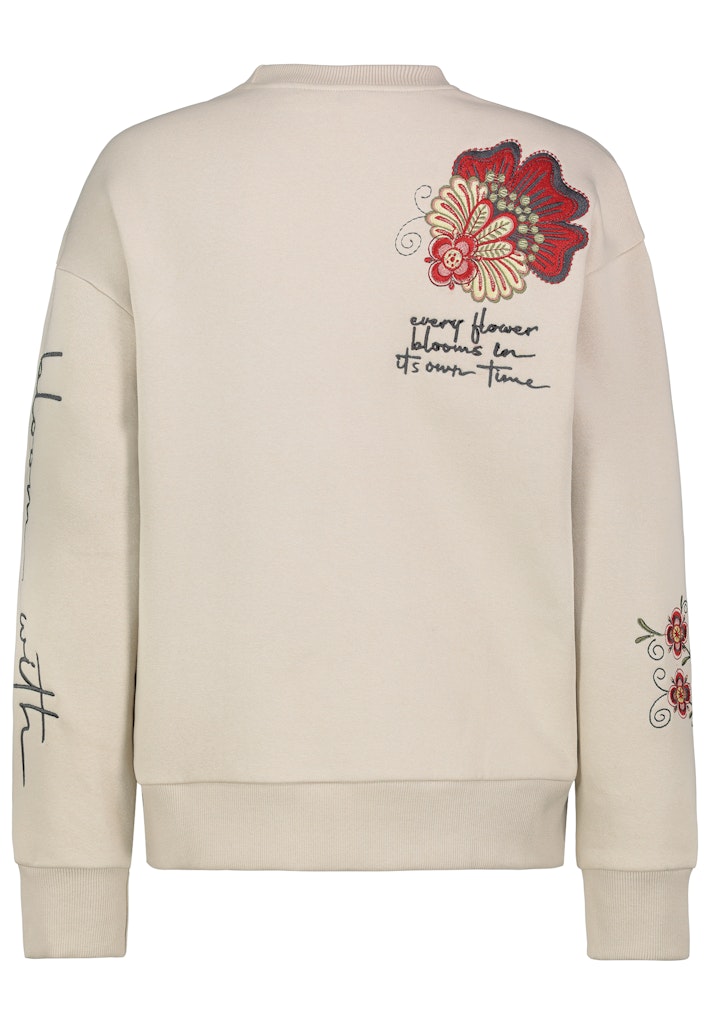 D10608BC02785A - AUTHENTIC STYLE wmn - Sweat mit Stick 20300 ash beige