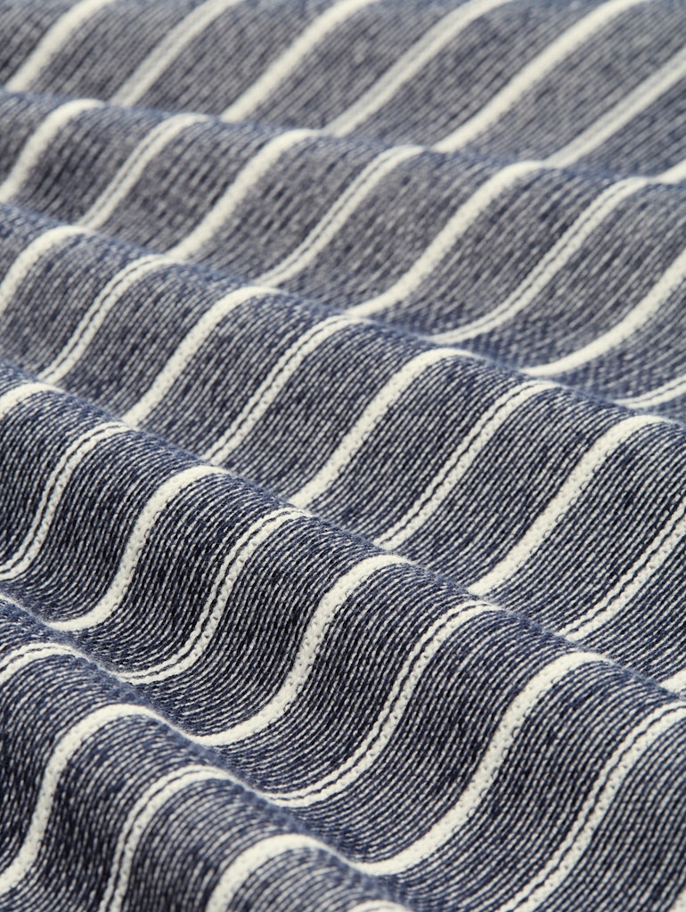 1048709 TOM TAILOR men - Strickpullover mit Rundhalsausschnitt 39199 offwhite navy stripe