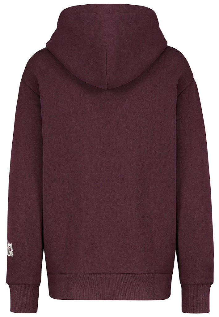 D10600BI02623D3 - AUTHENTIC STYLE wmn - Hoodie mit Stickmotiv 15400 lambrusco red