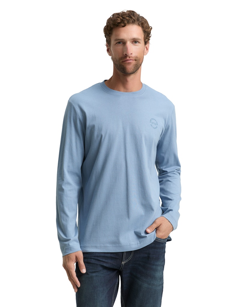 1048584 TOM TAILOR men - Basic Longsleeve 28800 faded denim blue
