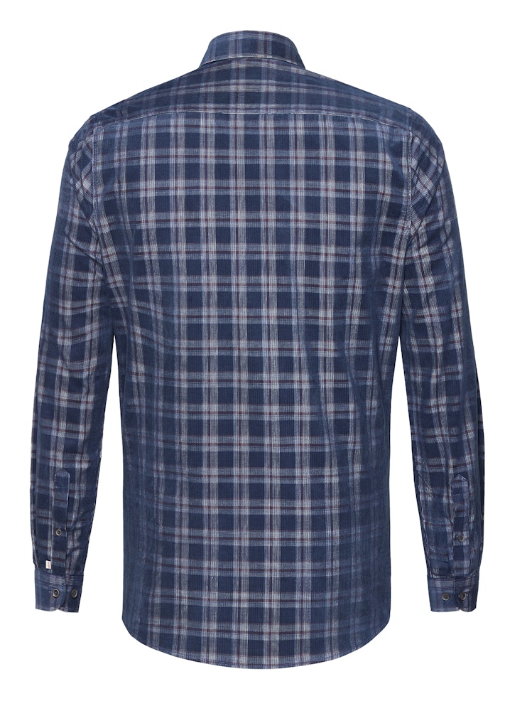 E21522-51201 PURE- Casual Hemd Langarm 156 karo dunkelblau