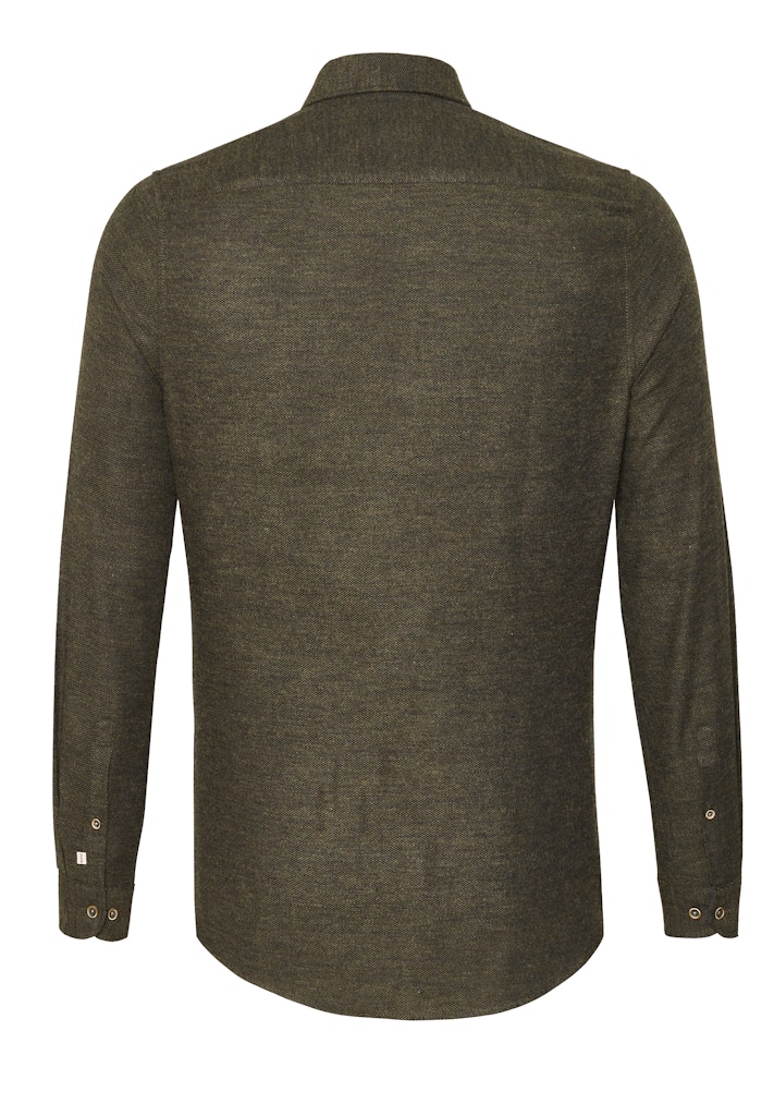 E21500-51202 PURE- Casual Hemd Langarm 430 uni oliv