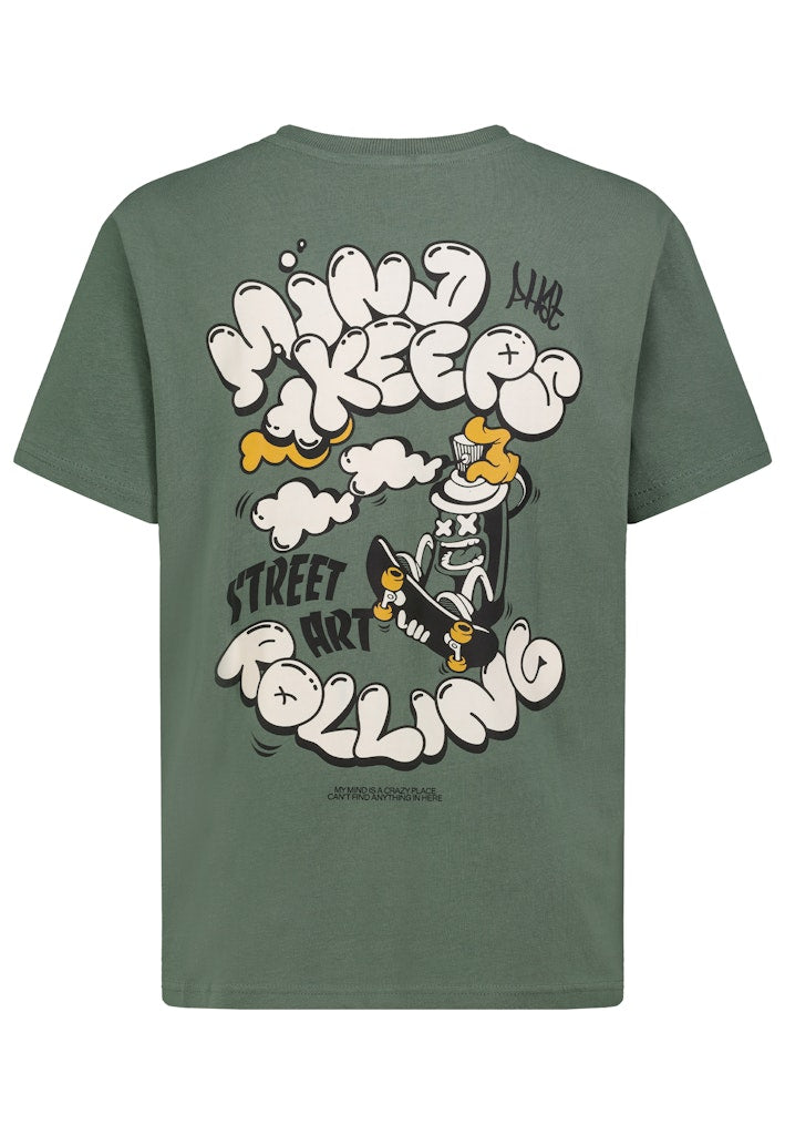 H12078M22620A - AUTHENTIC STYLE men - T-Shirt mit Backprint 12400 pineneedle green