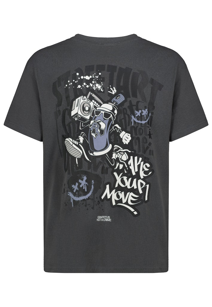 H12078M22620A - AUTHENTIC STYLE men - T-Shirt mit Backprint 23400 anthracite grey