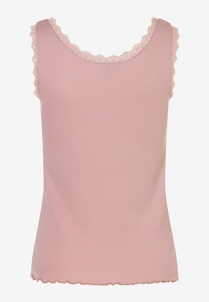 51090532 MORE&MORE - Ribbed Top with Lace Details 0824 dusty rose