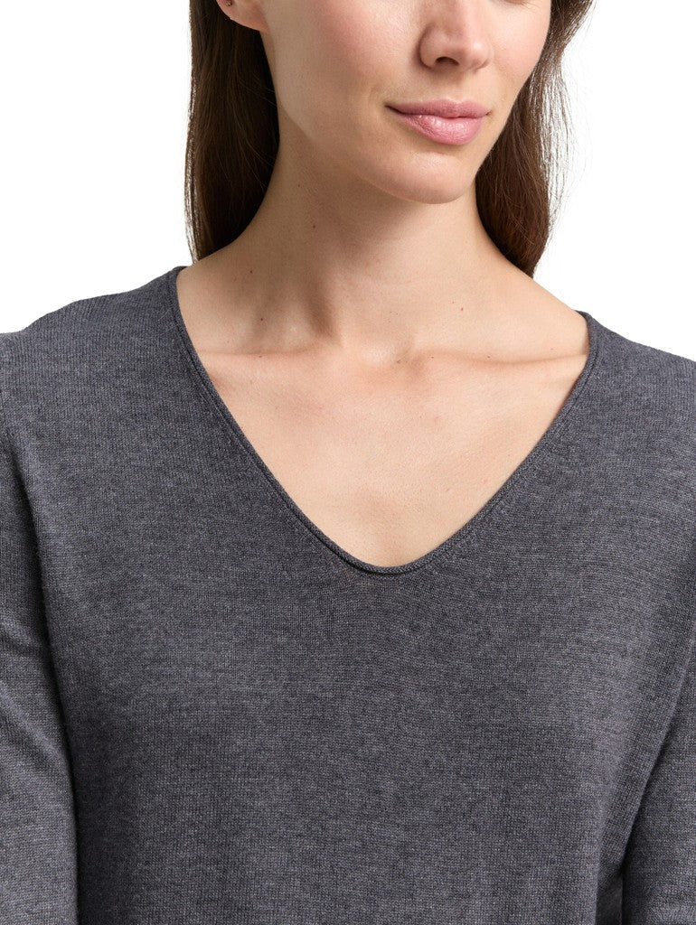 1012976 TOMT TAILOR wmn - Basic-Pullover 30281 anthrazit