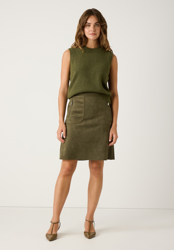 51095003 MORE&MORE - Alcantara Skirt 0660 olive leaf