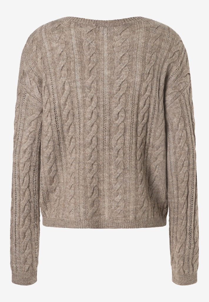 51931464 MORE&MORE - Pullover with Structure 0260 taupe melange