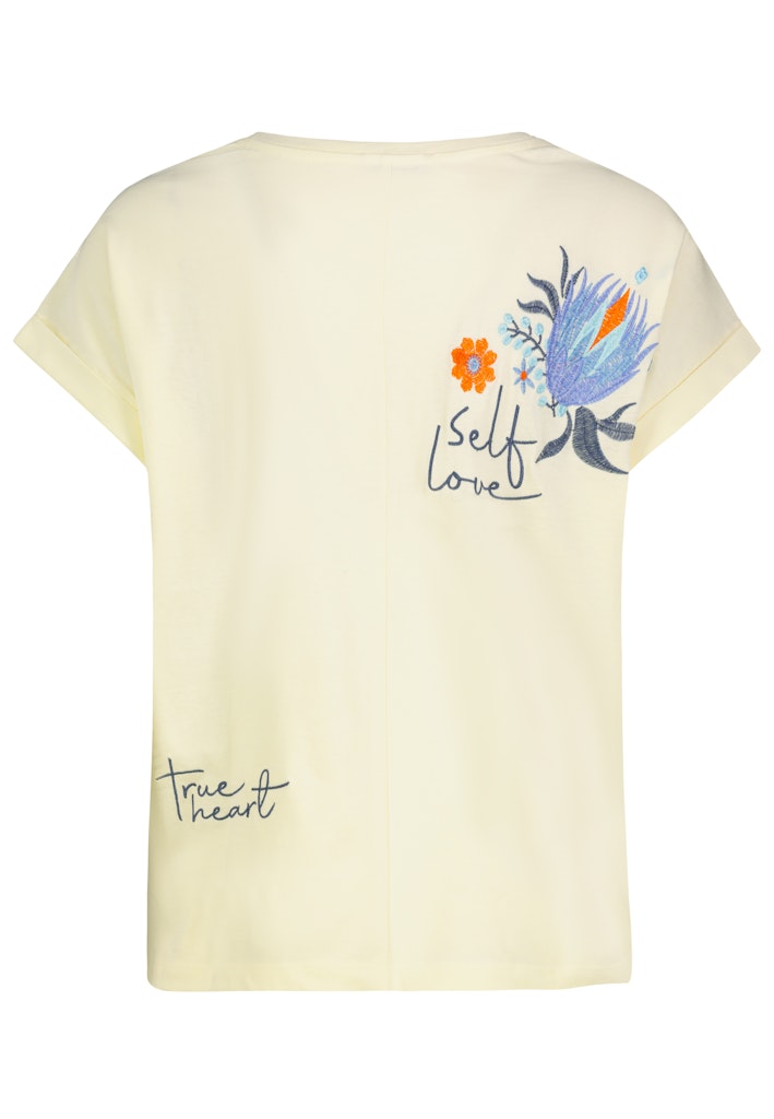 D12022M02843A AUTHENTIC STYLE wmn - T-Shirt mit Stickmotiv 10100 pastel yellow