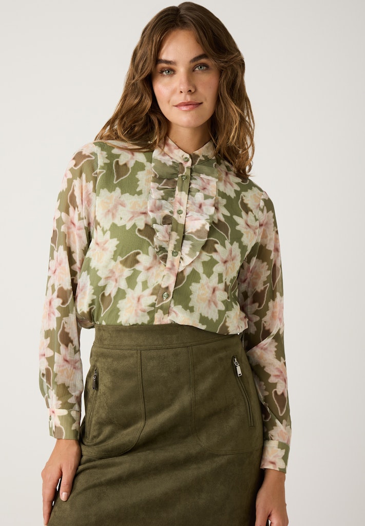 51092002 MORE&MORE - Printed Chiffon Blouse 4660 soft flower print