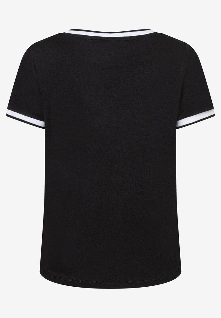 88880450 MORE&MORE - Contrast Shirt 0790 schwarz