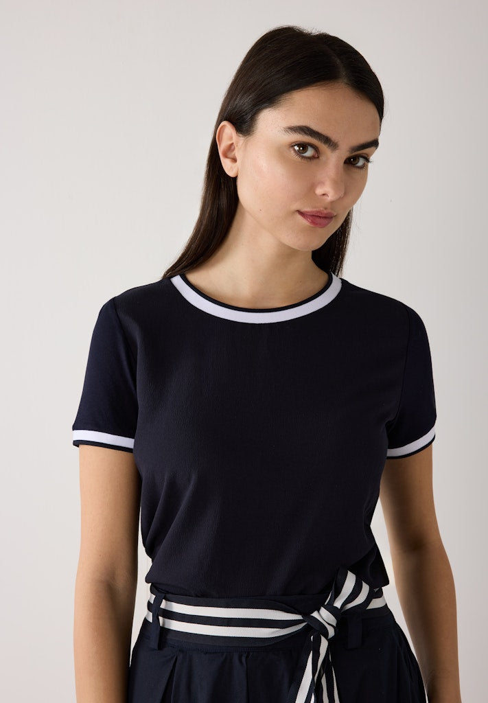 88880450 MORE&MORE - Contrast Shirt 0375 navy