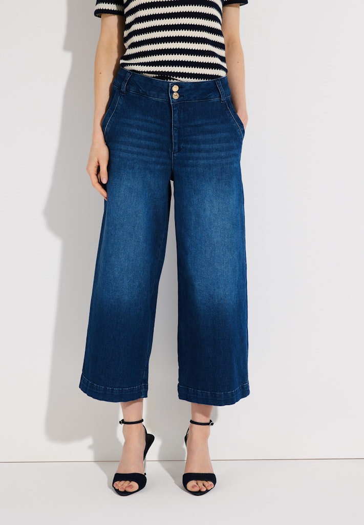 61814480 MORE&MORE - Blue Denim Culotte 0963 summer lavender