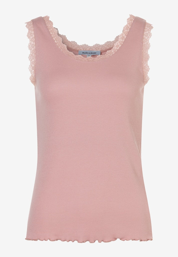 51090532 MORE&MORE - Ribbed Top with Lace Details 0824 dusty rose