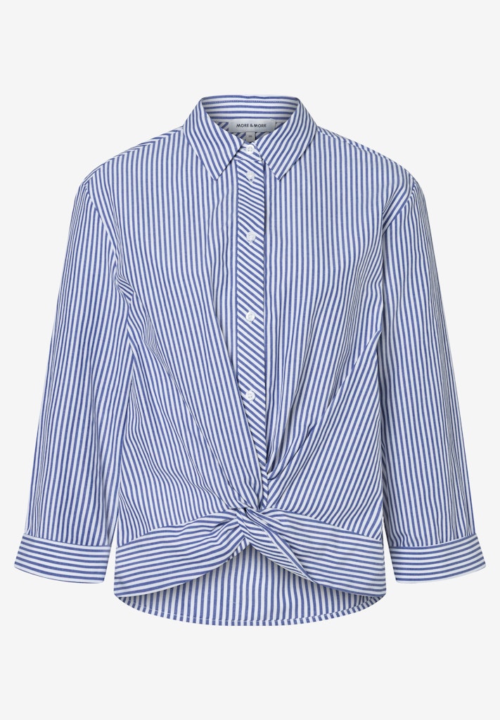 61022052 MORE&MORE - Shirt Blouse with Twist Detail 2373 mix stripe twotone