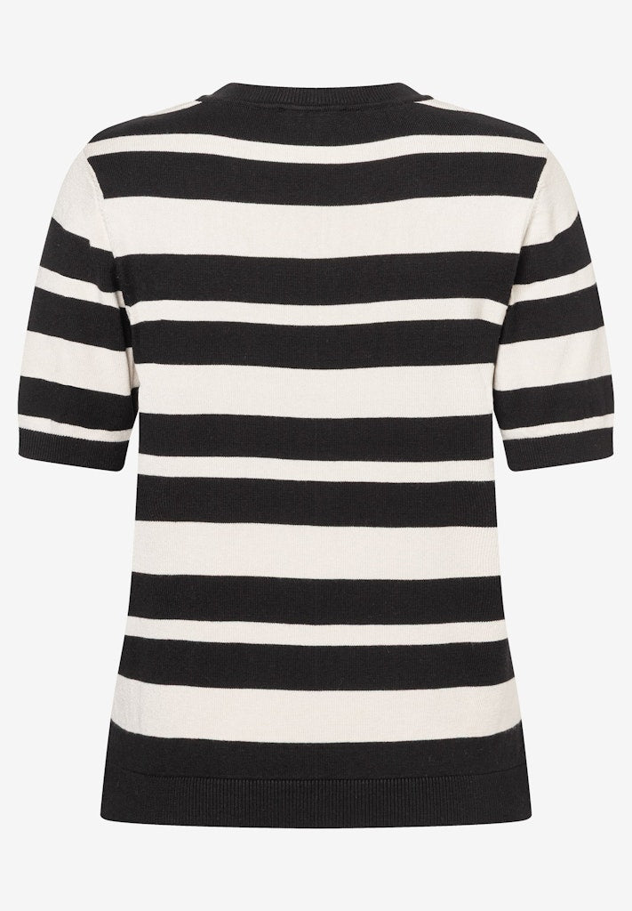 61811470 MORE&MORE - Striped short Sleeved Pullover 2790 graphitical print