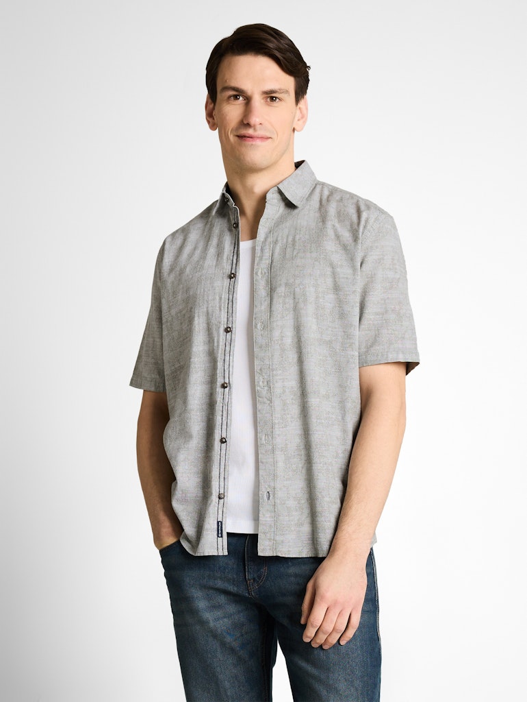 1049592 TOM TAILOR men - Hemd 39660 greyish olive tonal design