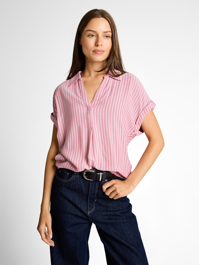 1049797 TOM TAILOR wmn - Bluse 39663 cozy pink white stripe