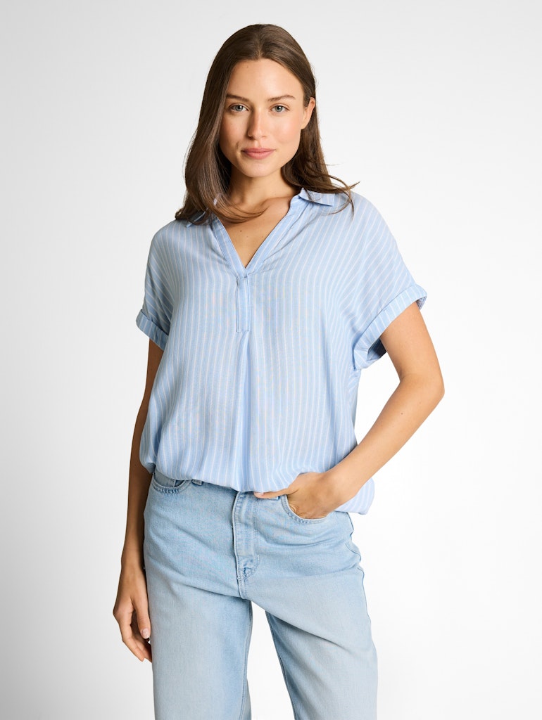 1049797 TOM TAILOR wmn - Bluse 39659 blue white stripe