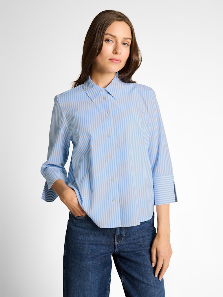 1049805 TOM TAILOR wmn - Hemdbluse mit 3/4-Arm 38652 dreamy blue white small stripe