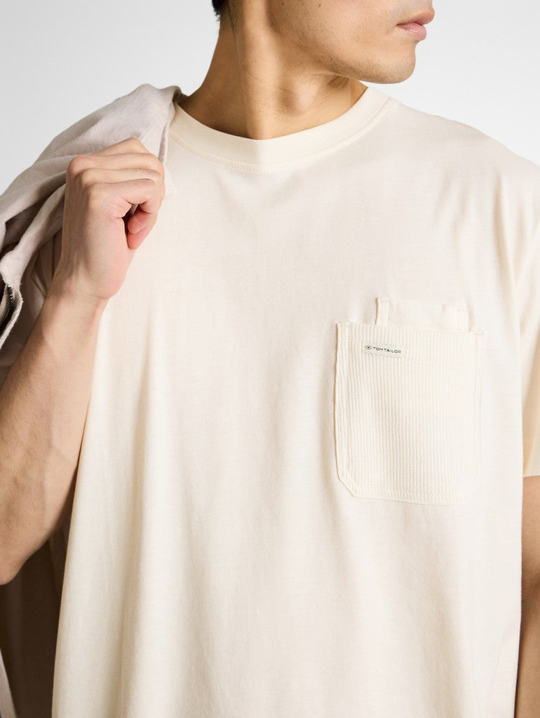 1050582 TOM TAILOR men - T-Shirt 10348 offwhite