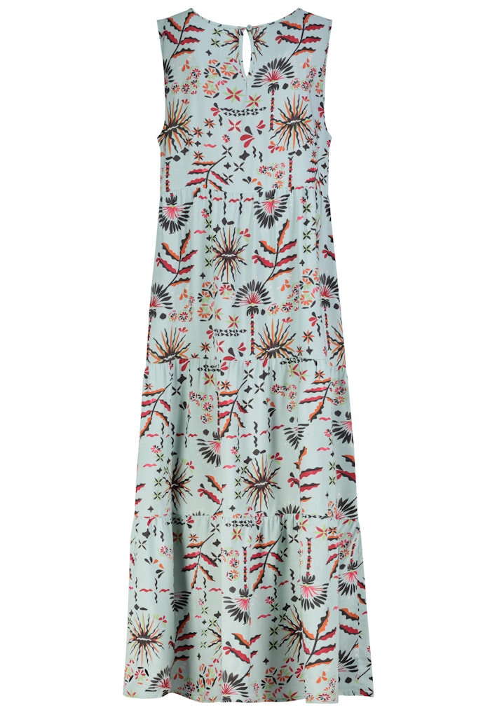 D73771AG30435C AUTHENTIC STYLE wmn - Kleid mit Volants 12700 ethno green anthra