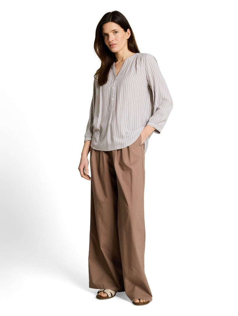 1049989 TOM TAILOR wmn - Loose Fit Hose mit Bindegürtel 36516 taupe grey