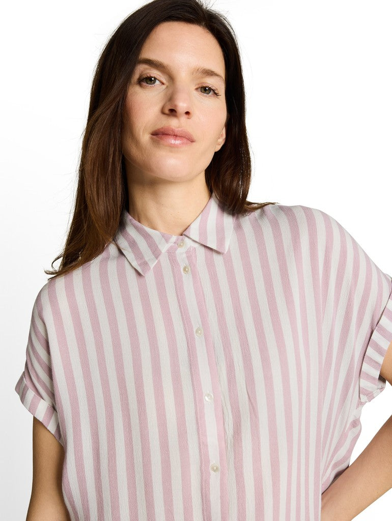 1049812 TOM TAILOR wmn - Loose Fit Bluse mit Streifen 39655 light elderberry stripe