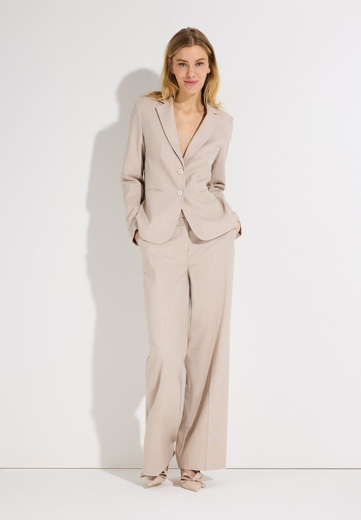61814483 MORE&MORE - Melange Structure Wide Leg Pants 2214 powder beige melange
