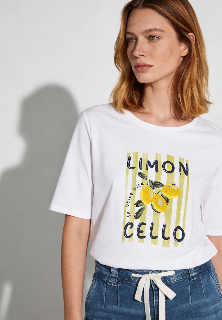 61030005 MORE&MORE - Shirt with Print Limoncello 0010 white