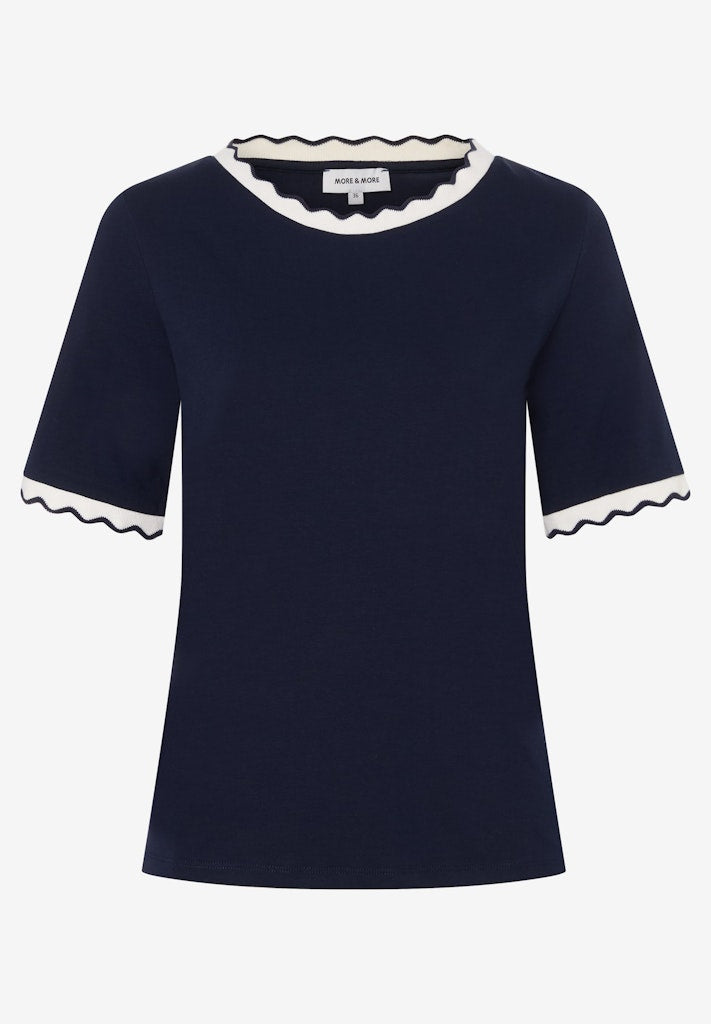 61030010 MORE&MORE - Shirt with Weavy Rib-Tape 0373 classic blue