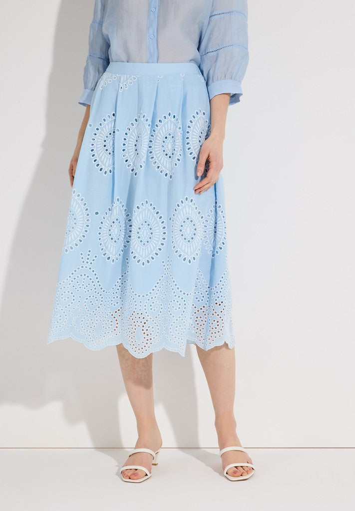 61245080 MORE&MORE - Embroidered Skirt 2351 colour contrast lace