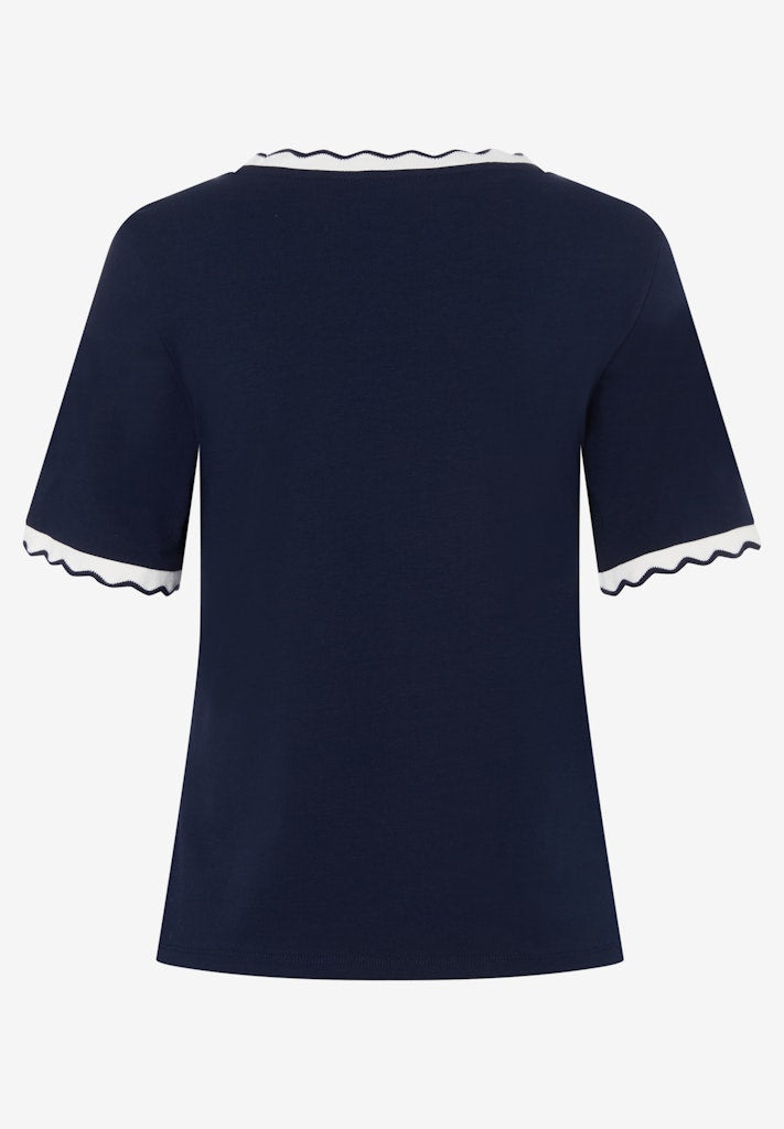 61030010 MORE&MORE - Shirt with Weavy Rib-Tape 0373 classic blue