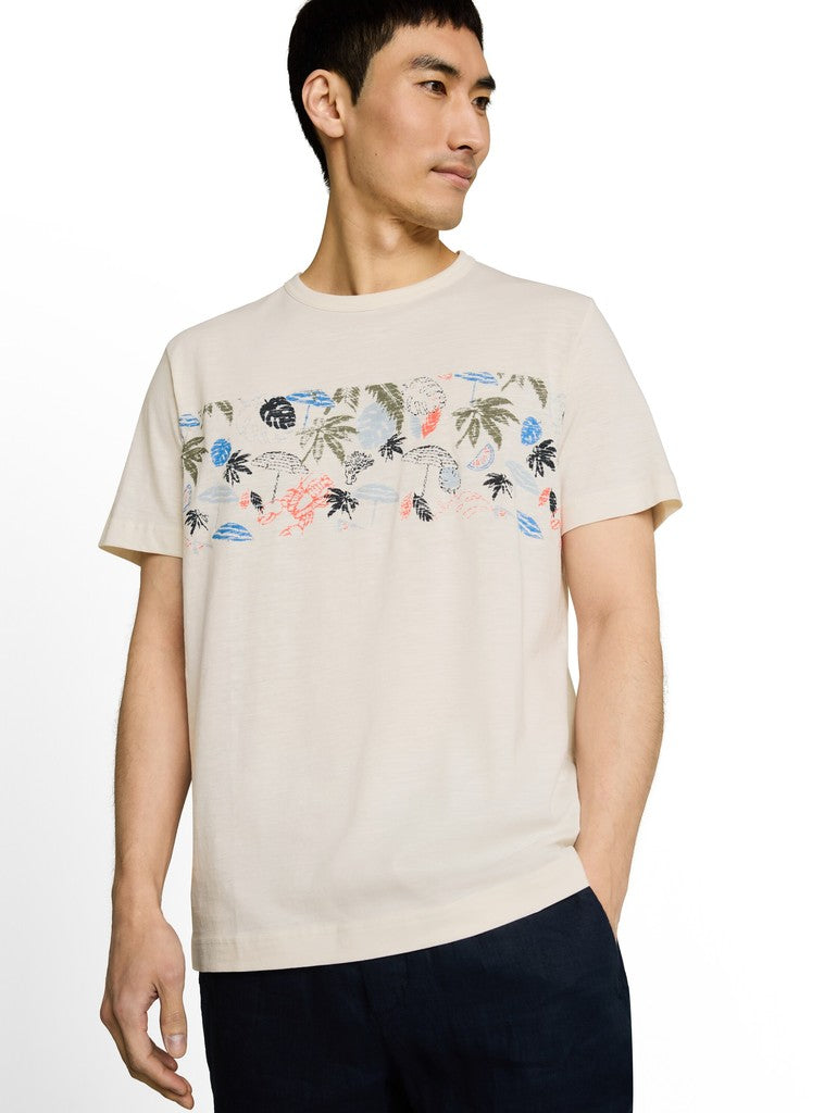 1051175 TOM TAILOR men - T-Shirt mit Print 10348 gardenia white