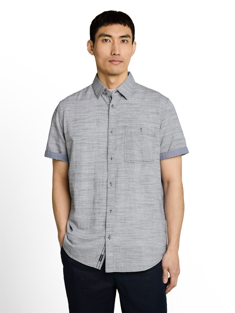 1050940 TOM TAILOR men - Hemd 40528 navy horizontal stripe