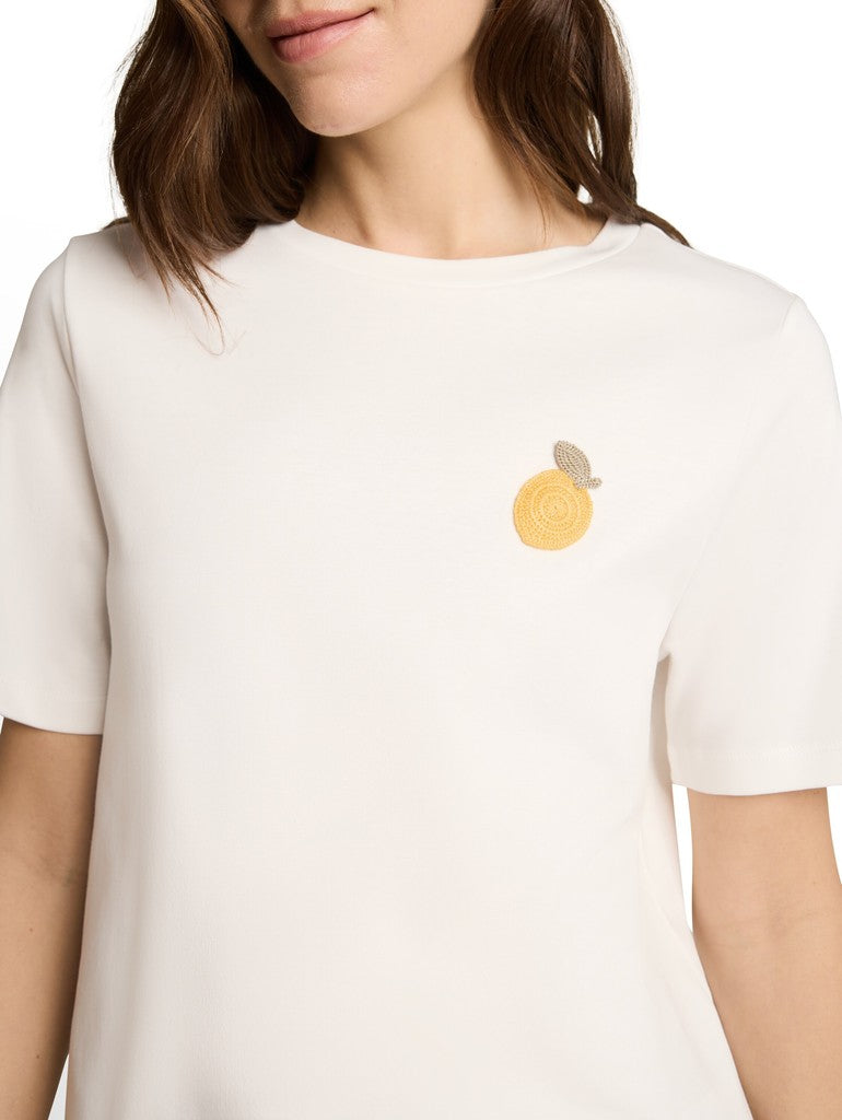 1051200 TOM TAILOR wmn - T-Shirt mit Häkel-Detail 10315 whisper white